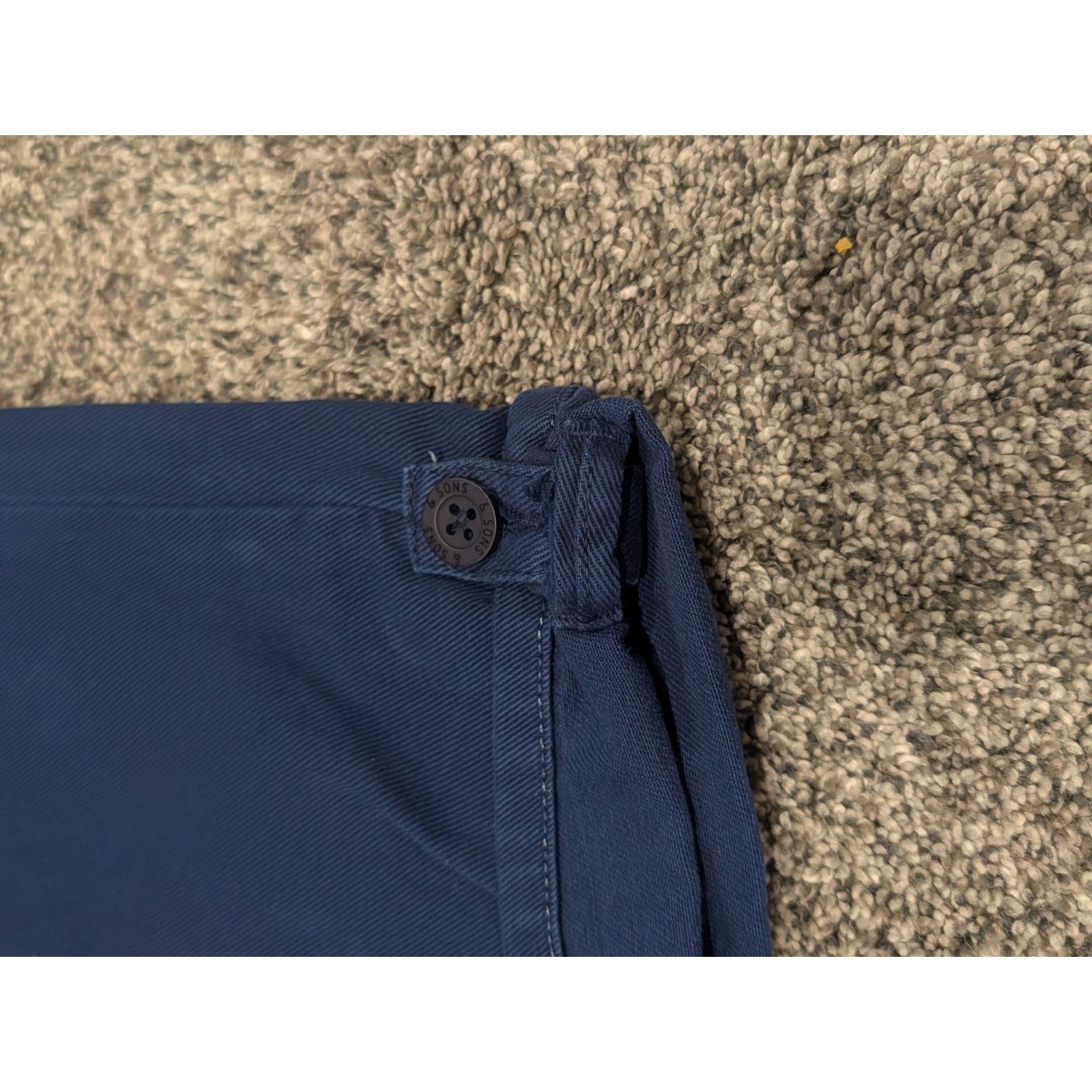 &Sons Trading Co Men’s 32 Navy Blue Cotton Chino Trousers Cinch Back Workwear — image 6 of 7